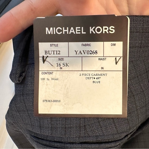 NWT Michael Kors Navy Blue Plaid Suit Youth 12 - Picture 9 of 9